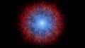 Red-blue halo around a star on a black background. 3D image for printing on glass. Royalty Free Stock Photo