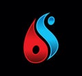 Red and blue flame logo sign Royalty Free Stock Photo