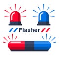 Red and blue flasher