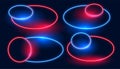 red and blue glowing laser frame design in collection