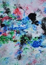 Red green red black gray dark blue pink colors and hues. Abstract wet paint background. Painting spots. Royalty Free Stock Photo