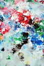 Sparkling red green black gray blue pink colors and hues. Abstract wet paint background. Painting spots. Royalty Free Stock Photo