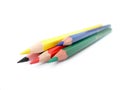 Red, blue, green, black, yellow pencils Royalty Free Stock Photo