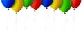 Red, blue, green and yellow balloons border Royalty Free Stock Photo