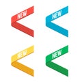 Red, Blue, Green, Yellow Side New Ribbons Royalty Free Stock Photo