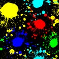 Red blue green yellow spots on a black background Graffiti seamless texture