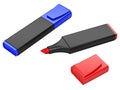 Red and blue highlighter Royalty Free Stock Photo