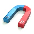 Red and blue Horseshoe Magnet 3d illustration Royalty Free Stock Photo