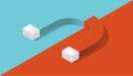 Red blue horseshoe magnet. Vector isometric illustration. Science concept background. Separation of magnet poles Royalty Free Stock Photo