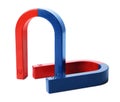 Red and blue horseshoe magnets