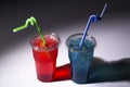 Red and blue ice tea Royalty Free Stock Photo