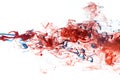 Red and blue ink in water Royalty Free Stock Photo