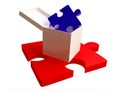 Red and Blue Jigsaw Puzzles with White Box Royalty Free Stock Photo