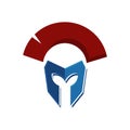 red blue knight mask warrior helmet logo design icon vector Royalty Free Stock Photo