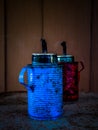 red and blue lamps Royalty Free Stock Photo