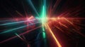 Red and blue laser neon lines abstract background. Generative AI Royalty Free Stock Photo