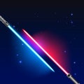 Two light swords. Royalty Free Stock Photo