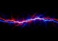 Red and blue lightning, hot and ice plasma Royalty Free Stock Photo