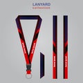 Red Blue Line Lanyard Template Set