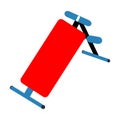 Red and blue manual air pump on white