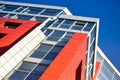 Red blue modern building facade Royalty Free Stock Photo