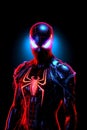 Red and blue neon outline a Spiderman, Portrait Inspirations