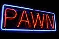 Red and Blue Neon Pawn Shop Sign