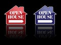 Red and Blue Open House Signs Royalty Free Stock Photo