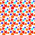 Red,Blue,Orange,Small And Big Circle,Star,Square Vector Background. Royalty Free Stock Photo