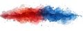 Red and blue paint color splash isolated on white transparent. USA election political parties. Republicans vs Democrats Royalty Free Stock Photo