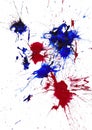 red and blue paint splash on white background Royalty Free Stock Photo