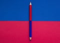 Red blue pencil on background, concept of education Royalty Free Stock Photo