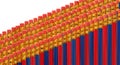 Red and blue pencils in rows Royalty Free Stock Photo