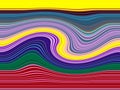 Red blue yellow pink waves lines, geometries, forms, colorful abstract background Royalty Free Stock Photo