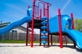 Red and Blue Playground Park Structure
