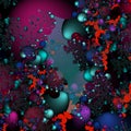 Red blue purple bright circular shapes bright shapes fractal, blur lights, shapes, geometries, abstract background Royalty Free Stock Photo