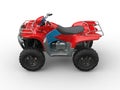 Red blue quad bike - top side view Royalty Free Stock Photo