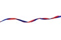 Red and blue ribbon intertwined