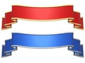 Red and blue ribbons