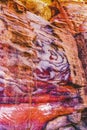 Red Blue Rock Abstract Near Royal Tombs Petra Jordan Royalty Free Stock Photo