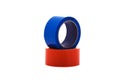 Red and blue rolls of duct tape isolated on white background. Royalty Free Stock Photo