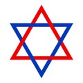 Red and blue Seal of Solomon, depicted in hexagram shape Royalty Free Stock Photo