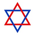 Red and blue Seal of Solomon, depicted in hexagram shape