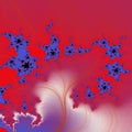 Red blue sky fractal, flowers, spirals, futuristic surreal abstract background, graphics Royalty Free Stock Photo