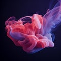 a red and blue smoke swirl on a black background Royalty Free Stock Photo