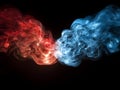 Red And Blue Smoke Swirls On Black Background Royalty Free Stock Photo