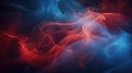 Red and Blue Smoke Texture on Black Background Royalty Free Stock Photo