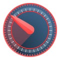 Red blue speedometer icon, cartoon style