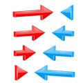 Red and blue straight arrows. Web 3d shiny icons Royalty Free Stock Photo