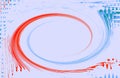 RED AND BLUE SWIRL ON WHITE BACKGROUND Royalty Free Stock Photo